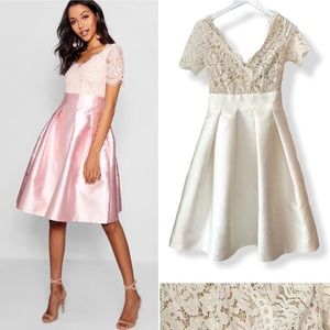 Fay Eyelash Lace & Taffeta Party Dress